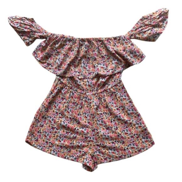 Roxy Women’s Another Day Floral Off-the-shoulder Romper Size Small - Picture 3 of 11
